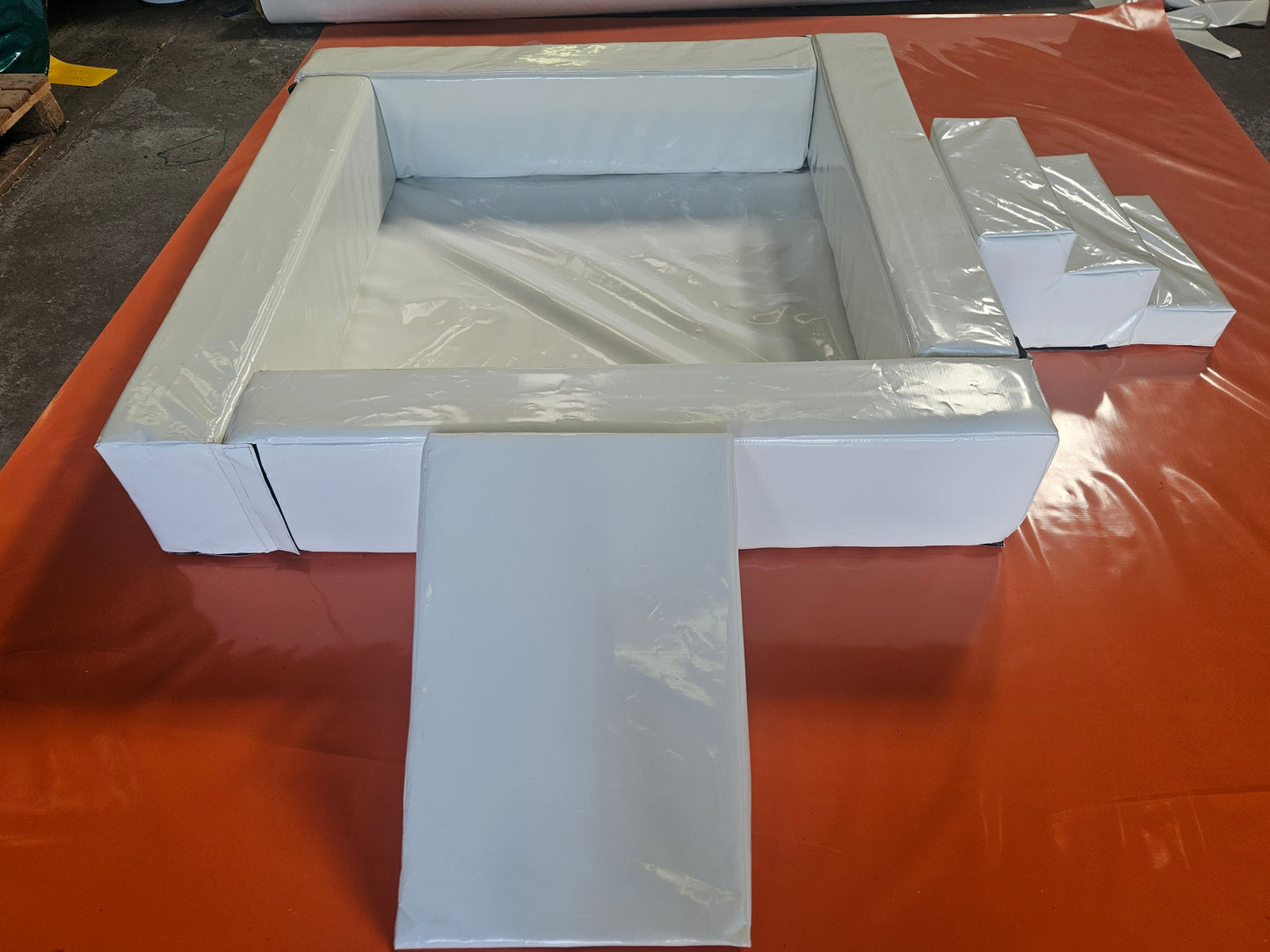 White Soft Play Ball Pond with Step & Slide